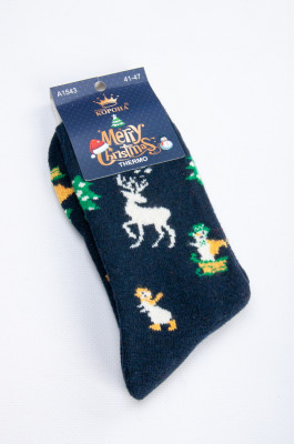 Шкарпетки чоловічі новорічні махрові 